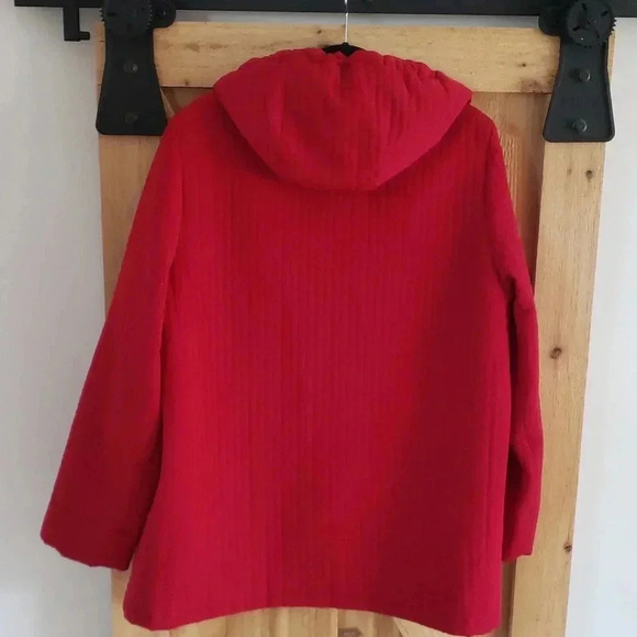 Aeros by Kristen Blake Red Quilted Hooded Coat Zip Front Fleece Lined La… - Picture 10 of 12